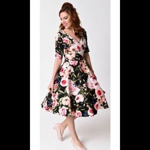 Unique Vintage Floral Swing Dress Size 4X